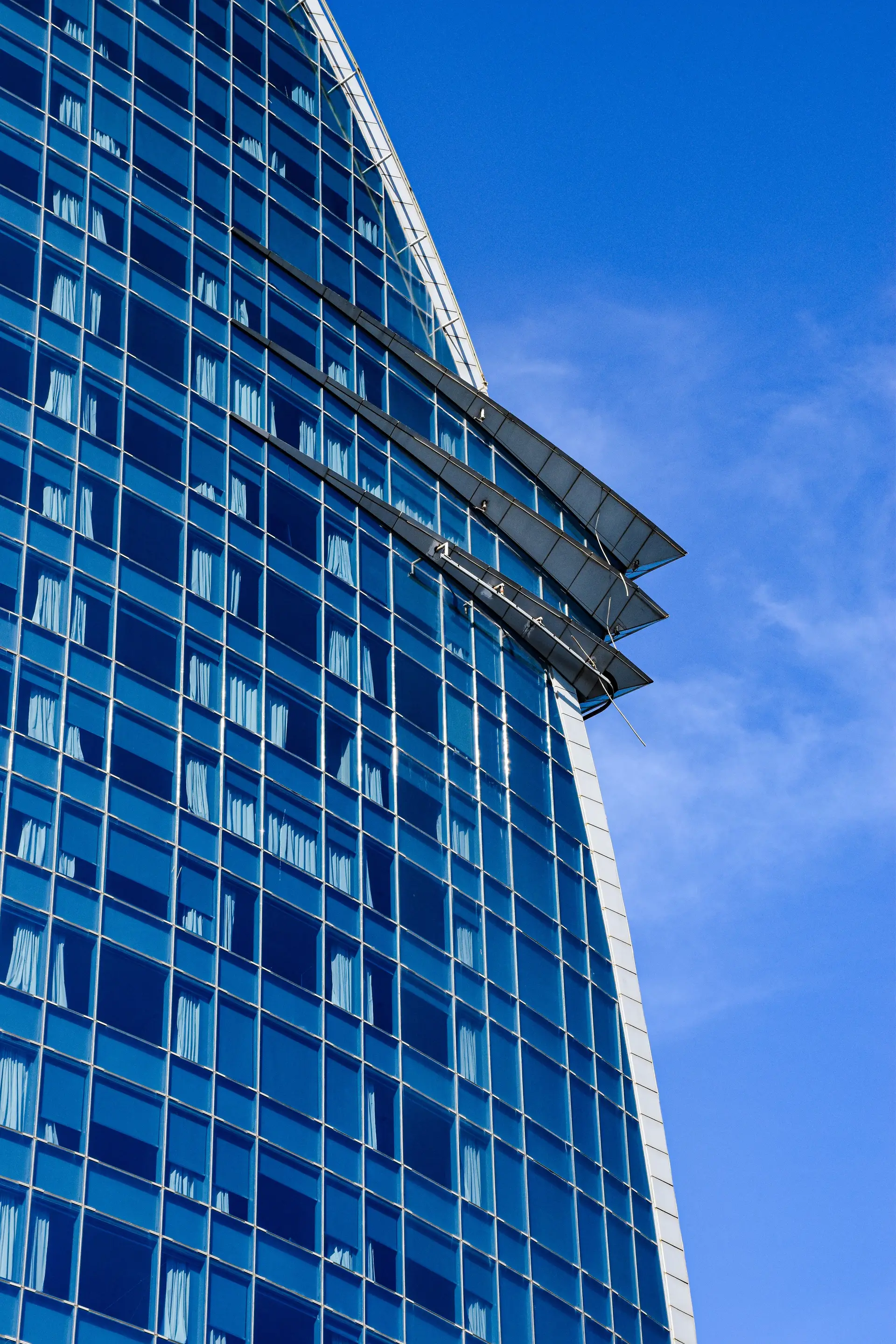 Striking exterior view of modern landmark resort building